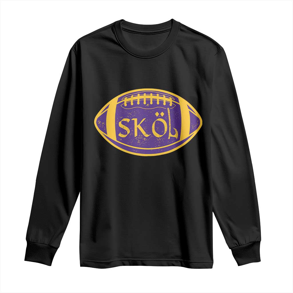 Skol Football Long Sleeve Shirt Retro Nordic Scandinavian Warrior Axe VF TS10 Black Print Your Wear