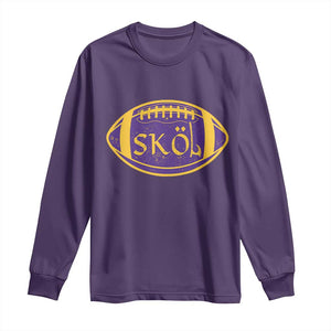 Skol Football Long Sleeve Shirt Retro Nordic Scandinavian Warrior Vikings Axe TS10 Purple Print Your Wear