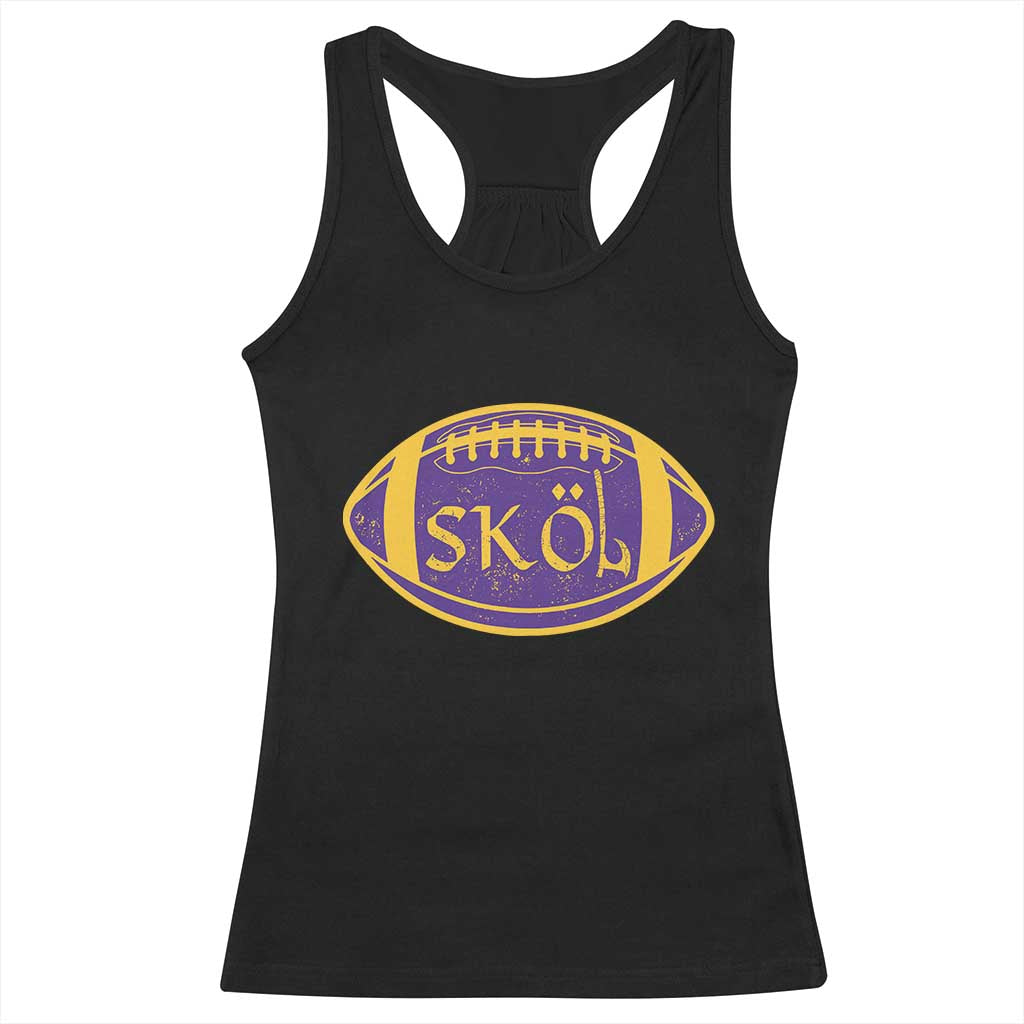 Skol Football Racerback Tank Top Retro Nordic Scandinavian Warrior Axe VF TS10 Black Print Your Wear