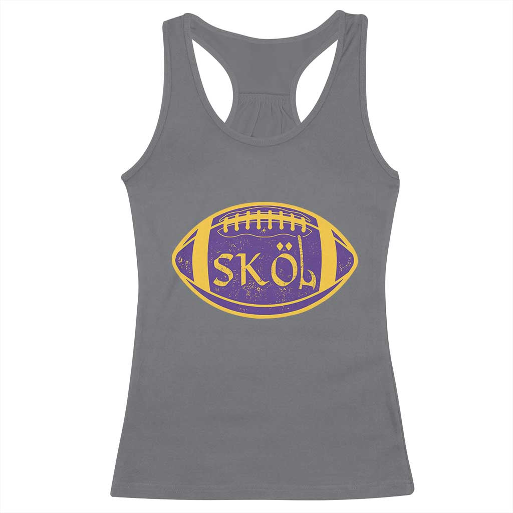 Skol Football Racerback Tank Top Retro Nordic Scandinavian Warrior Axe VF TS10 Charcoal Print Your Wear