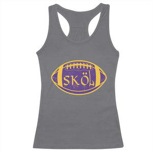 Skol Football Racerback Tank Top Retro Nordic Scandinavian Warrior Vikings Axe TS10 Charcoal Print Your Wear