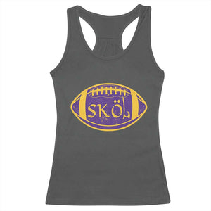 Skol Football Racerback Tank Top Retro Nordic Scandinavian Warrior Vikings Axe TS10 Dark Heather Print Your Wear