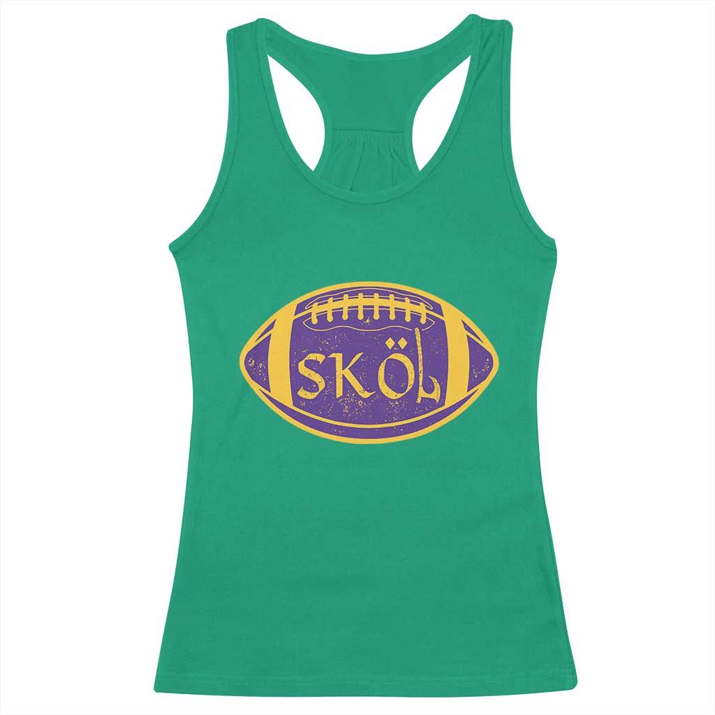 Skol Football Racerback Tank Top Retro Nordic Scandinavian Warrior Axe VF TS10 Irish Green Print Your Wear