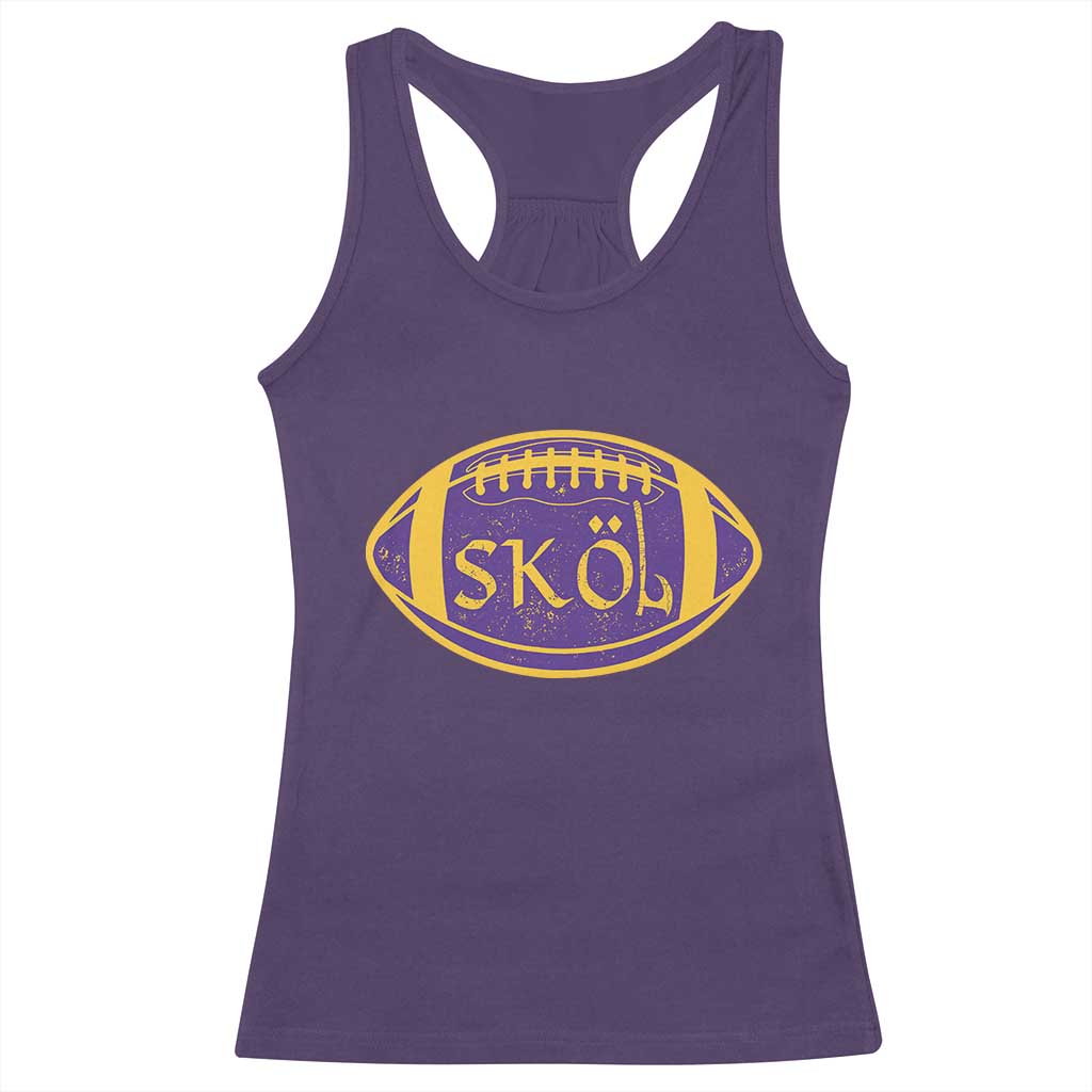 Skol Football Racerback Tank Top Retro Nordic Scandinavian Warrior Vikings Axe TS10 Purple Print Your Wear