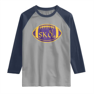 Skol Football Raglan Shirt Retro Nordic Scandinavian Warrior Vikings Axe TS10 Sport Gray Navy Print Your Wear