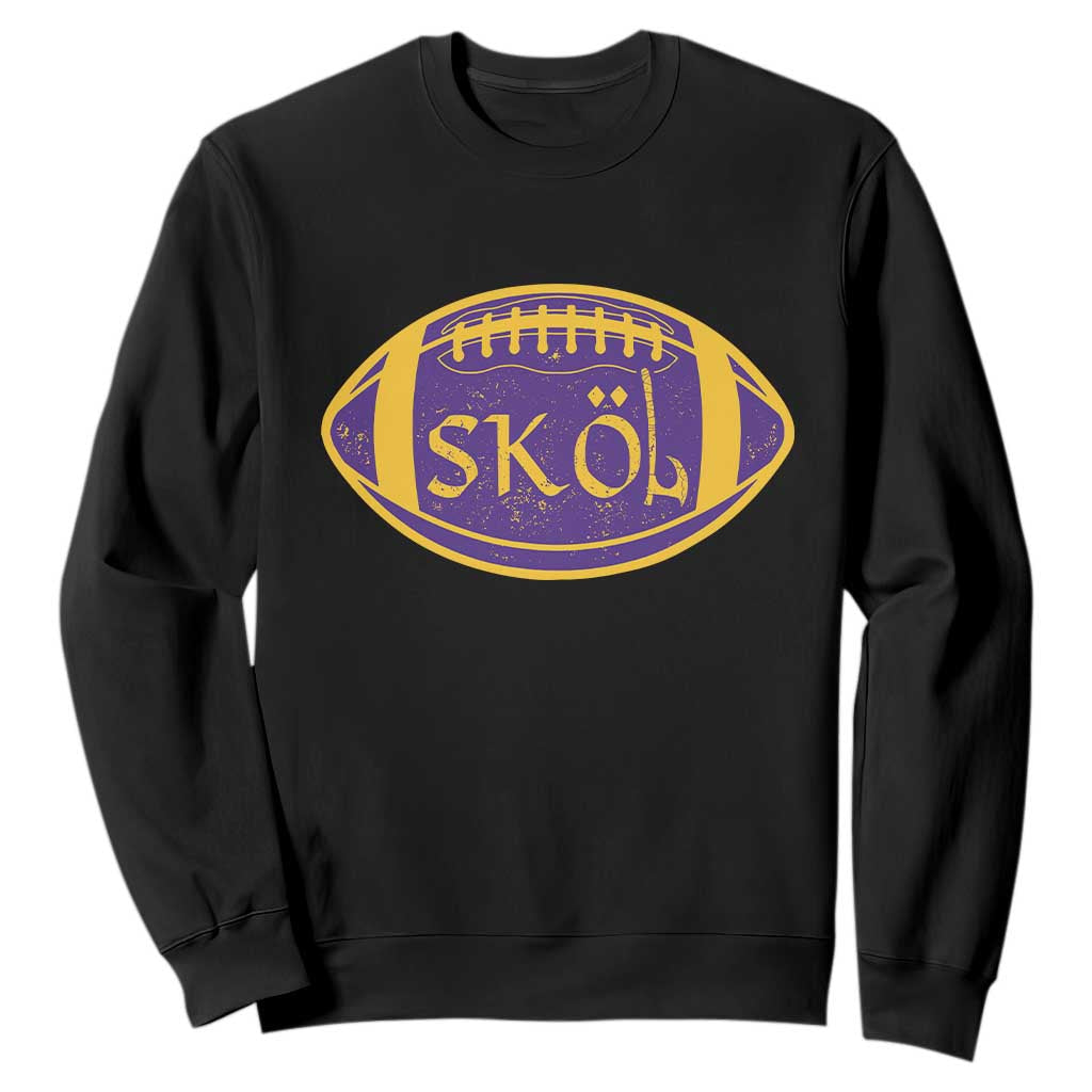 Skol Football Sweatshirt Retro Nordic Scandinavian Warrior Vikings Axe TS10 Black Print Your Wear