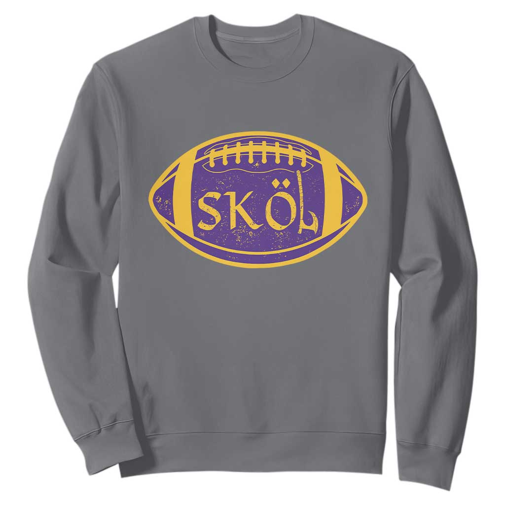 Skol Football Sweatshirt Retro Nordic Scandinavian Warrior Vikings Axe TS10 Charcoal Print Your Wear