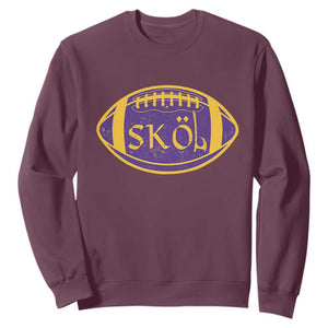 Skol Football Sweatshirt Retro Nordic Scandinavian Warrior Vikings Axe TS10 Maroon Print Your Wear