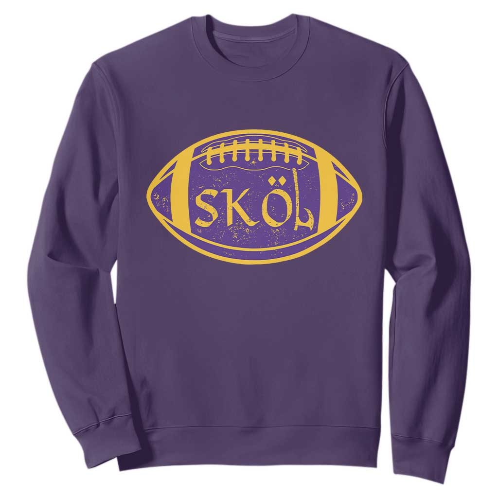 Skol Football Sweatshirt Retro Nordic Scandinavian Warrior Vikings Axe TS10 Purple Print Your Wear