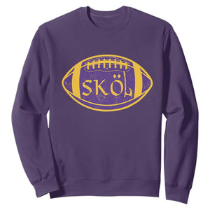 Skol Football Sweatshirt Retro Nordic Scandinavian Warrior Vikings Axe TS10 Purple Print Your Wear