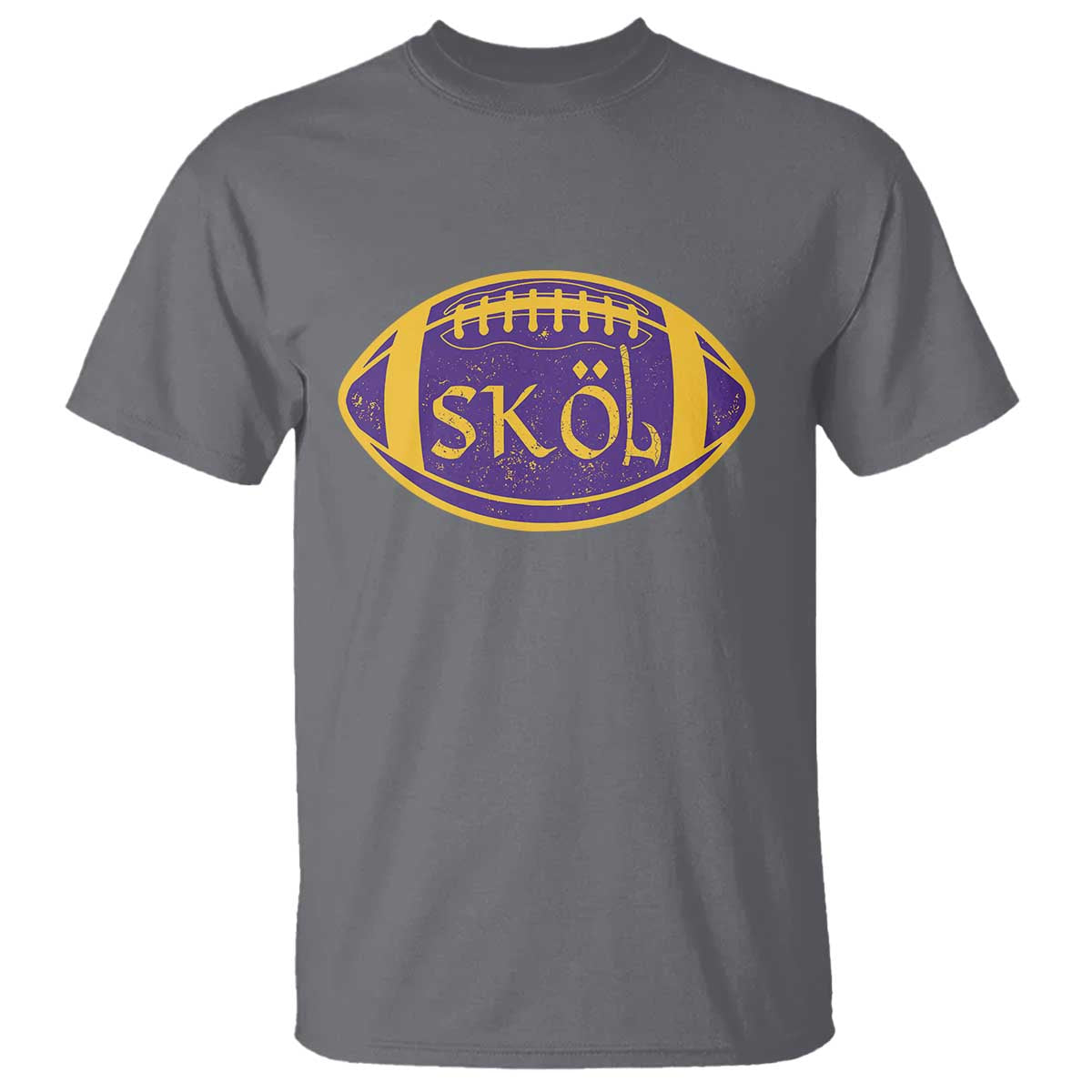 Skol Football T Shirt Retro Nordic Scandinavian Warrior Vikings Axe TS10 Charcoal Print Your Wear