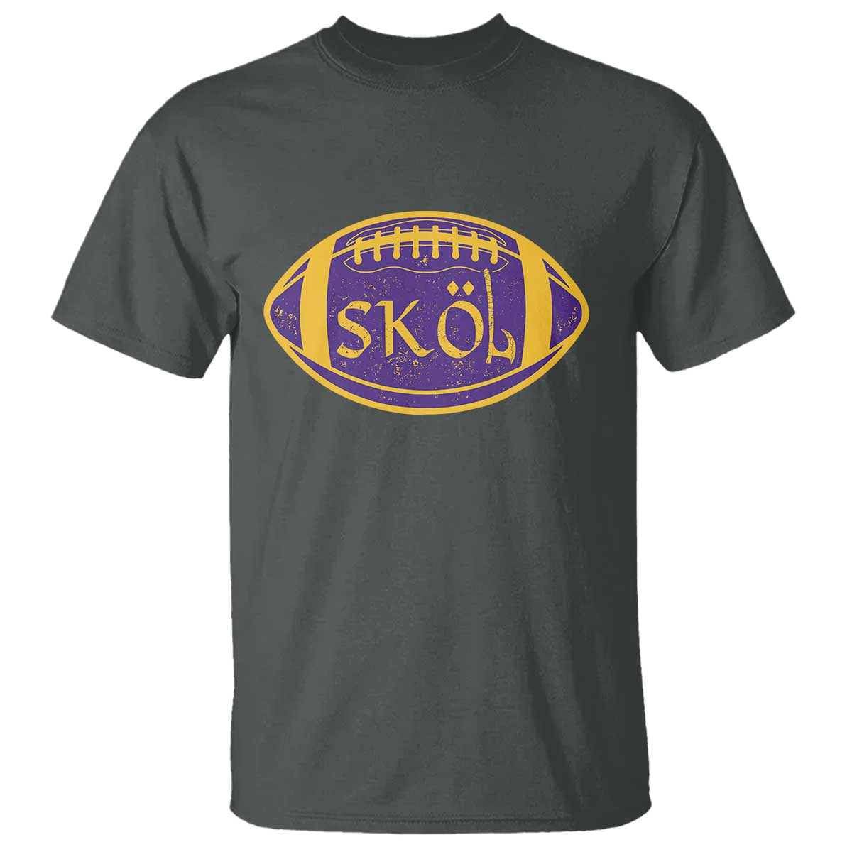 Skol Football T Shirt Retro Nordic Scandinavian Warrior Axe VF TS10 Dark Heather Print Your Wear
