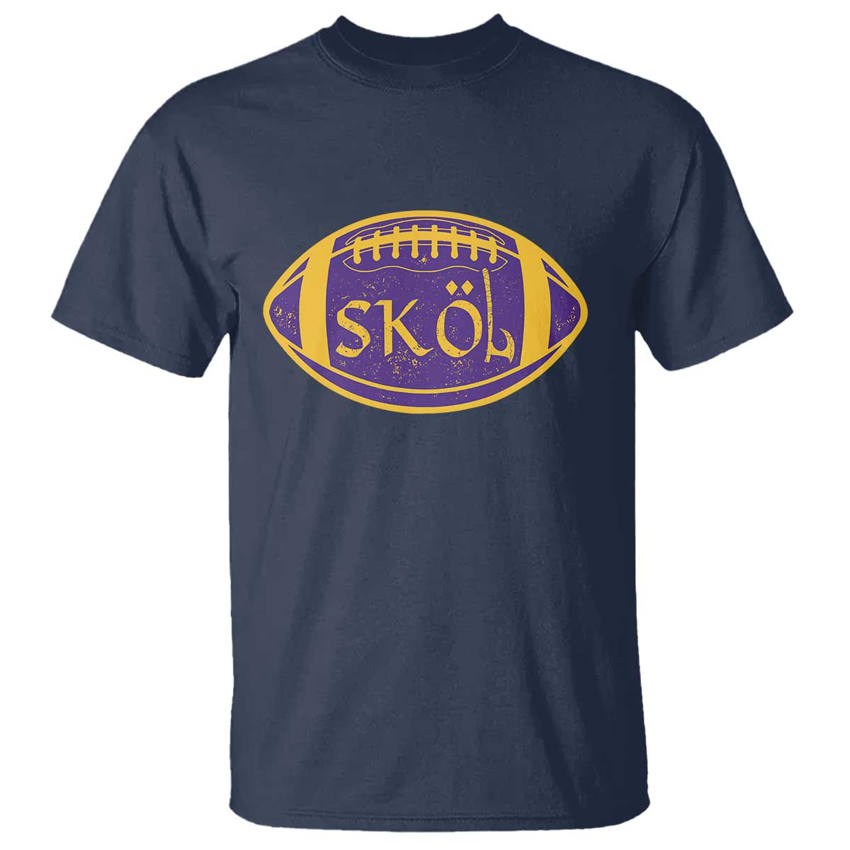 Skol Football T Shirt Retro Nordic Scandinavian Warrior Vikings Axe TS10 Navy Print Your Wear