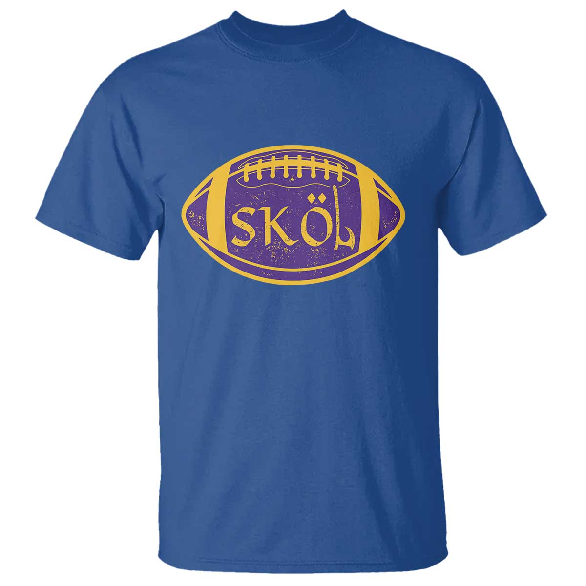 Skol Football T Shirt Retro Nordic Scandinavian Warrior Vikings Axe TS10 Royal Blue Print Your Wear