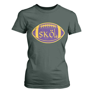 Skol Football T Shirt For Women Retro Nordic Scandinavian Warrior Vikings Axe TS10 Dark Forest Green Print Your Wear