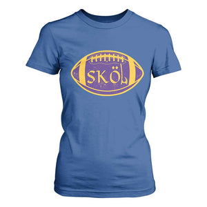 Skol Football T Shirt For Women Retro Nordic Scandinavian Warrior Vikings Axe TS10 Royal Blue Print Your Wear