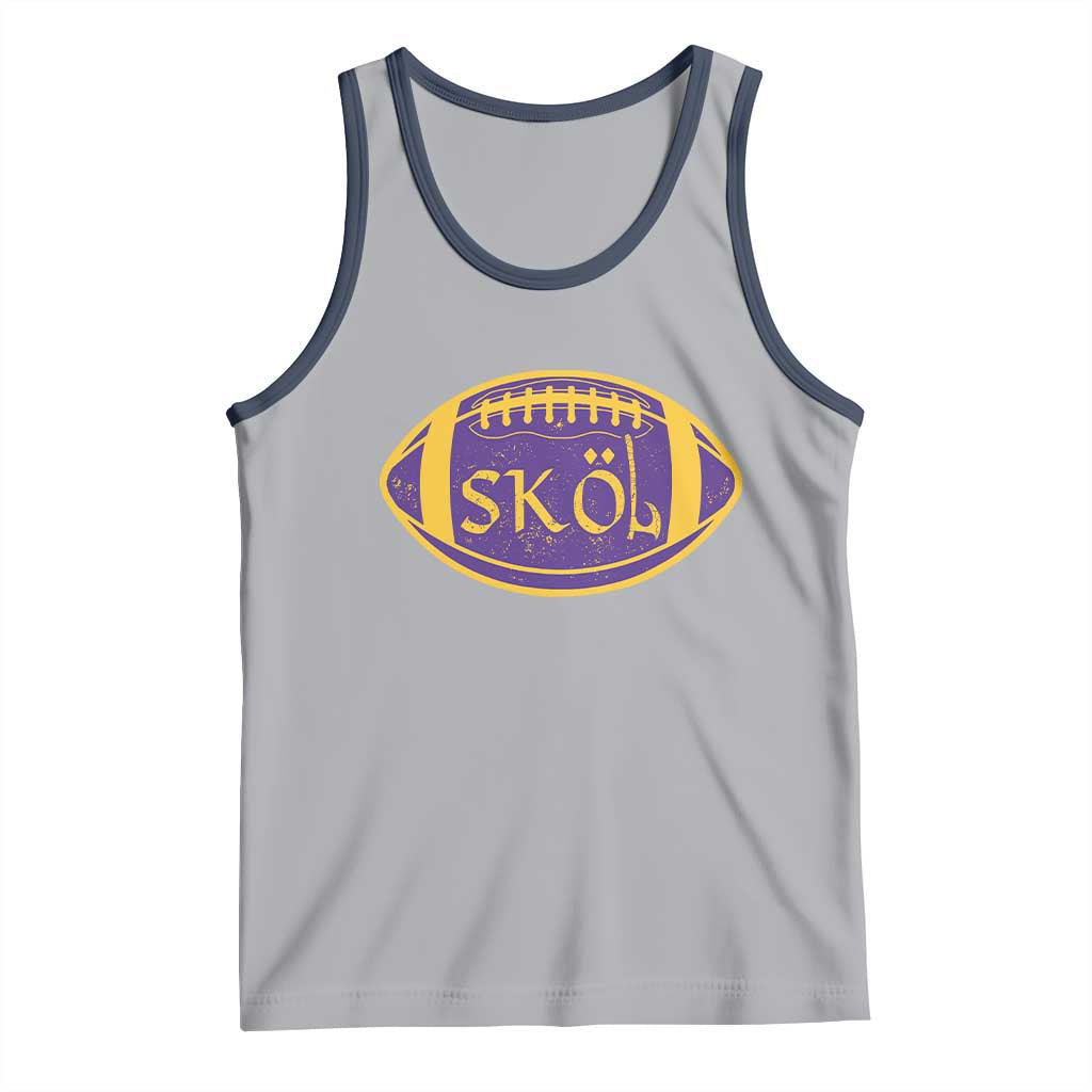 Skol Football Tank Top Retro Nordic Scandinavian Warrior Axe VF TS10 Athletic Heather Navy Print Your Wear
