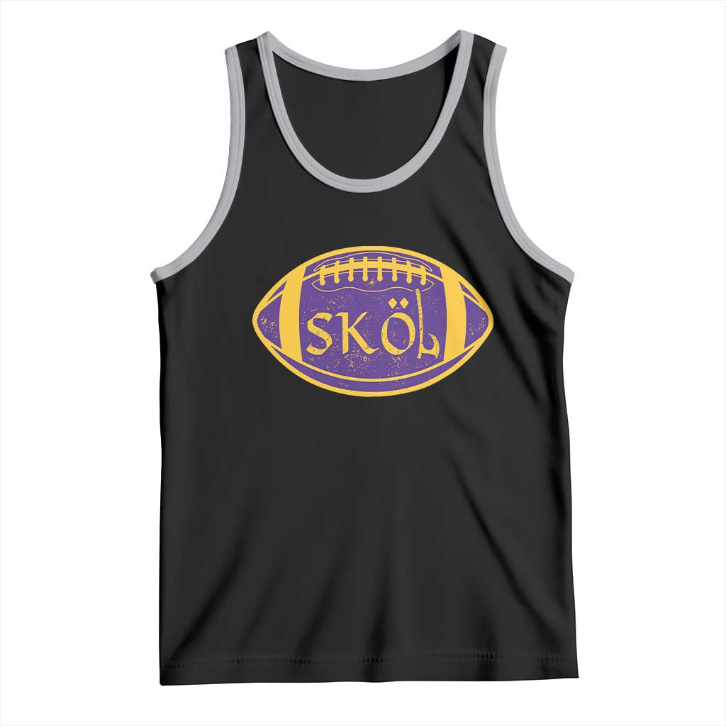 Skol Football Tank Top Retro Nordic Scandinavian Warrior Axe VF TS10 Black Athletic Heather Print Your Wear