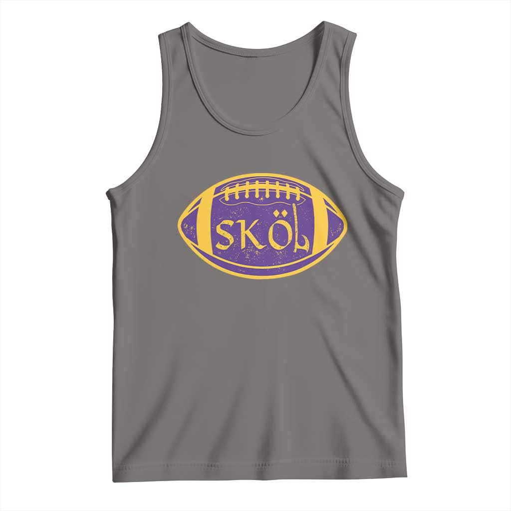Skol Football Tank Top Retro Nordic Scandinavian Warrior Axe VF TS10 Deep Heather Print Your Wear