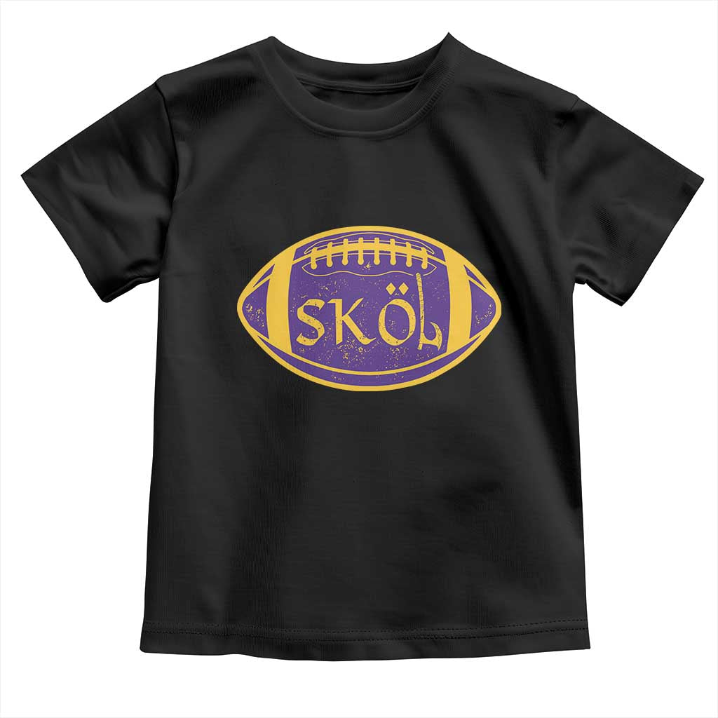 Skol Football Toddler T Shirt Retro Nordic Scandinavian Warrior Vikings Axe TS10 Black Print Your Wear