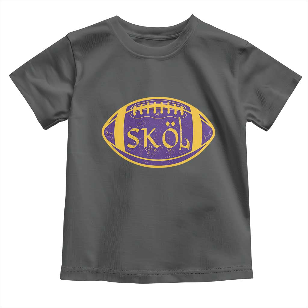 Skol Football Toddler T Shirt Retro Nordic Scandinavian Warrior Vikings Axe TS10 Dark Heather Print Your Wear