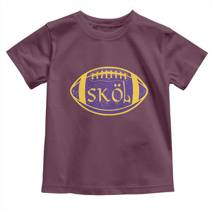Skol Football Toddler T Shirt Retro Nordic Scandinavian Warrior Vikings Axe TS10 Maroon Print Your Wear