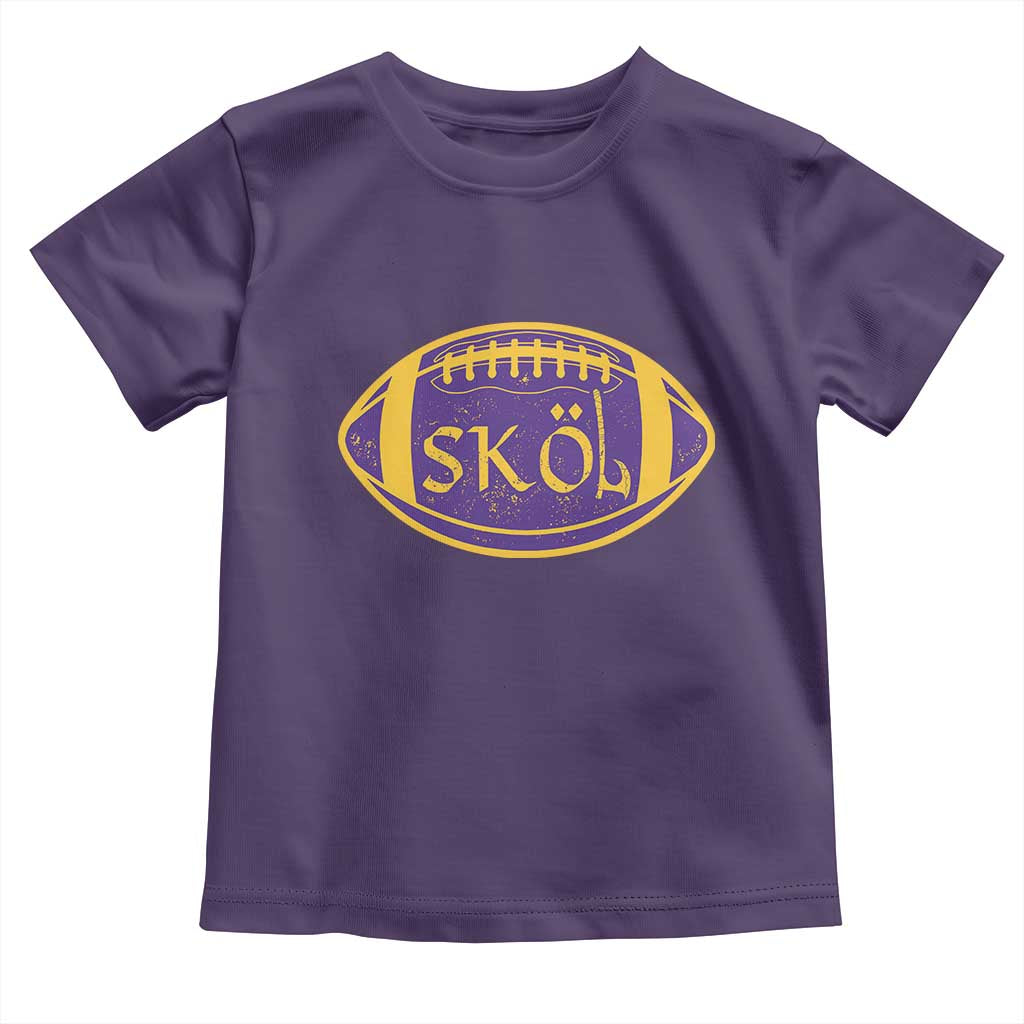 Skol Football Toddler T Shirt Retro Nordic Scandinavian Warrior Vikings Axe TS10 Purple Print Your Wear