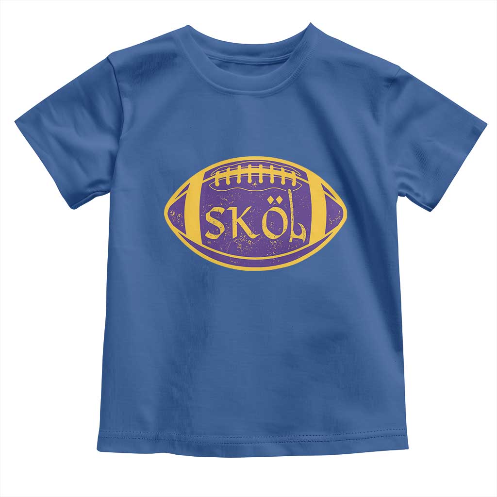 Skol Football Toddler T Shirt Retro Nordic Scandinavian Warrior Vikings Axe TS10 Royal Blue Print Your Wear