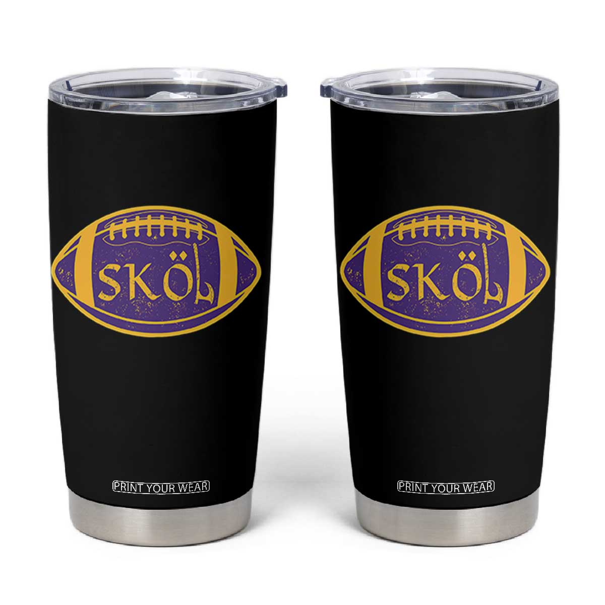 Skol Football Tumbler Cup Retro Nordic Scandinavian Warrior Vikings Axe TS10 Black Print Your Wear