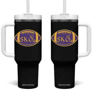 Skol Football Tumbler With Handle Retro Nordic Scandinavian Warrior Axe VF TS10 One Size: 40 oz Black Print Your Wear