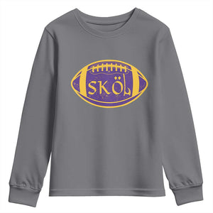 Skol Football Youth Sweatshirt Retro Nordic Scandinavian Warrior Vikings Axe TS10 Charcoal Print Your Wear