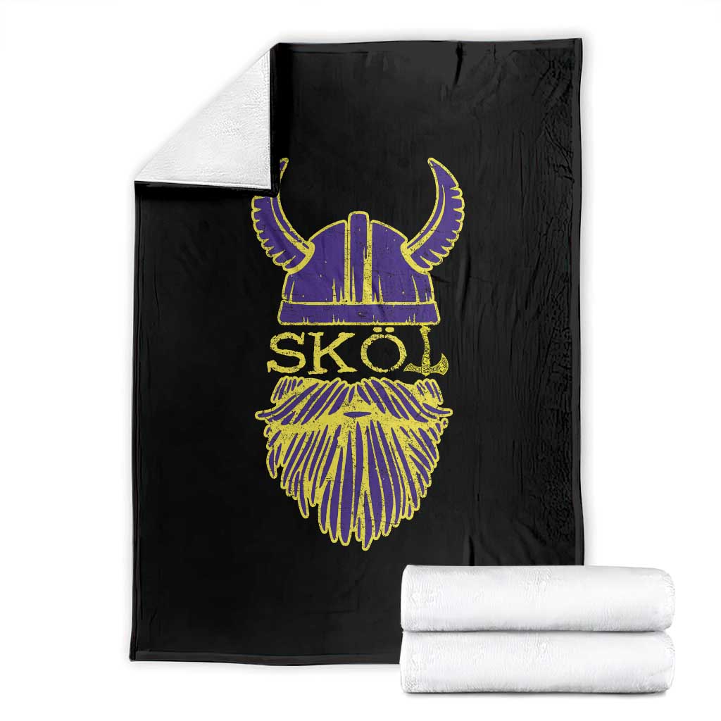Skol Nordic Scandinavian Warrior Viking Helmet Throw Blanket TS10 Black Print Your Wear
