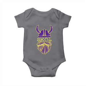 Skol Nordic Scandinavian Warrior Helmet Baby Onesie Retro Football Sports Fan MFV TS10 Charcoal Print Your Wear