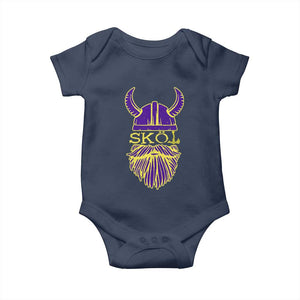 Skol Nordic Scandinavian Warrior Helmet Baby Onesie Retro Football Sports Fan MFV TS10 Navy Print Your Wear