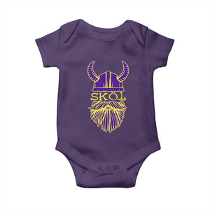 Skol Nordic Scandinavian Warrior Helmet Baby Onesie Retro Football Sports Fan MFV TS10 Purple Print Your Wear