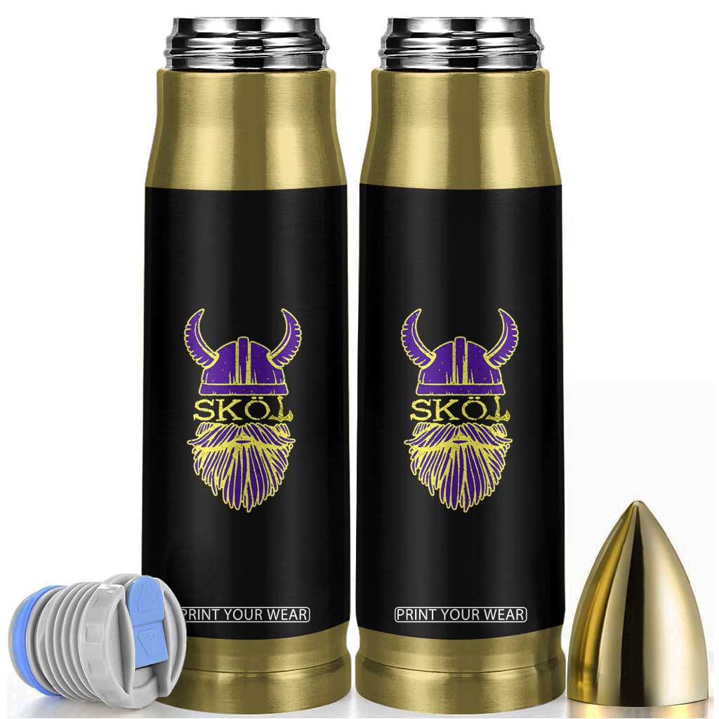 Skol Nordic Scandinavian Warrior Helmet Bullet Tumbler Retro Football Sports Fan MFV TS10 Black Print Your Wear