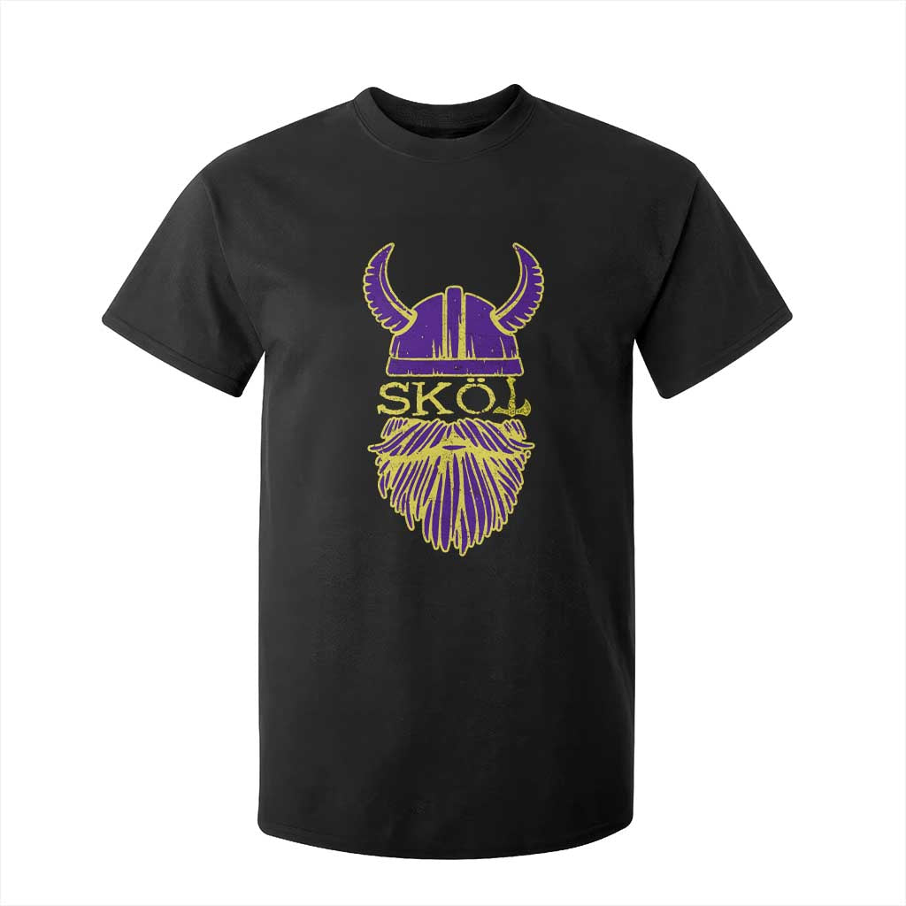 Skol Nordic Scandinavian Warrior Helmet T Shirt For Kid Retro Football Sports Fan MFV TS10 Black Print Your Wear