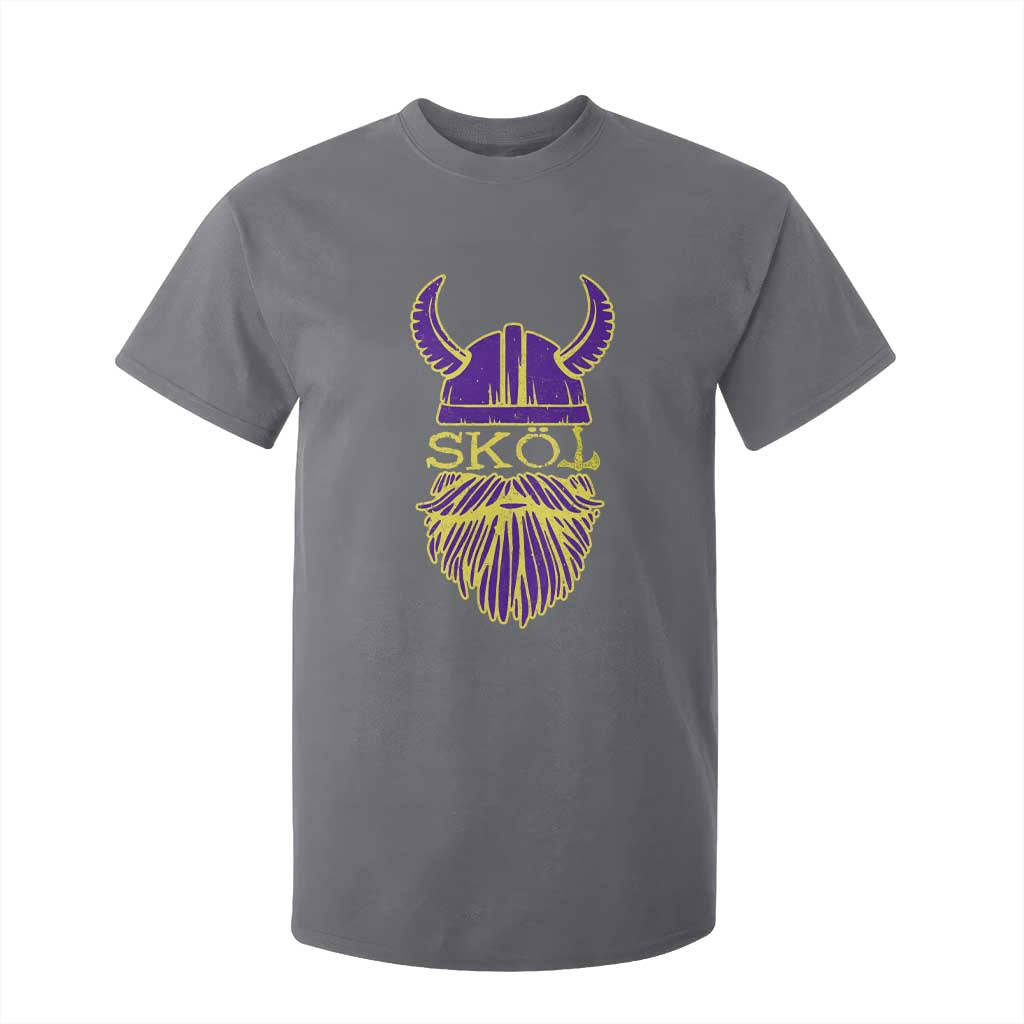 Skol Nordic Scandinavian Warrior Helmet T Shirt For Kid Retro Football Sports Fan MFV TS10 Charcoal Print Your Wear