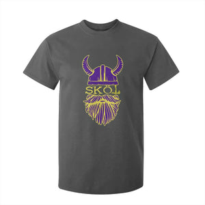 Skol Nordic Scandinavian Warrior Helmet T Shirt For Kid Retro Football Sports Fan MFV TS10 Dark Heather Print Your Wear