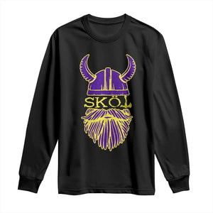 Skol Nordic Scandinavian Warrior Helmet Long Sleeve Shirt Retro Football Sports Fan MFV TS10 Black Print Your Wear