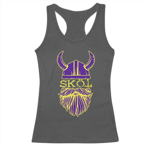 Skol Nordic Scandinavian Warrior Viking Helmet Racerback Tank Top TS10 Dark Heather Print Your Wear