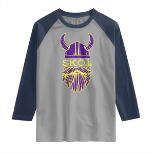 Skol Nordic Scandinavian Warrior Helmet Raglan Shirt Retro Football Sports Fan MFV TS10 Sport Gray Navy Print Your Wear