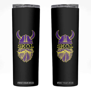 Skol Nordic Scandinavian Warrior Helmet Skinny Tumbler Retro Football Sports Fan MFV TS10 Black Print Your Wear