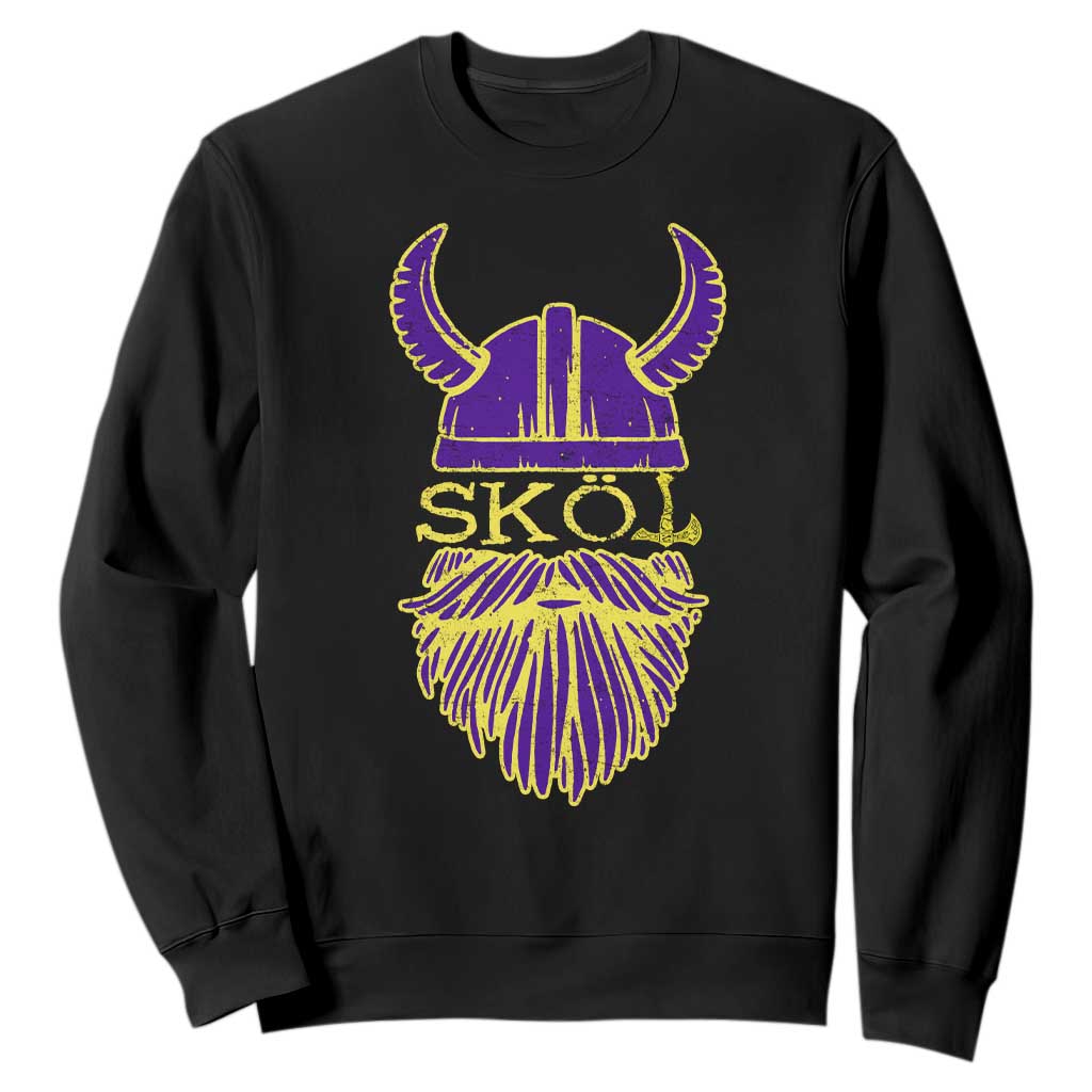 Skol Nordic Scandinavian Warrior Viking Helmet Sweatshirt TS10 Black Print Your Wear