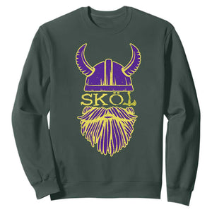 Skol Nordic Scandinavian Warrior Viking Helmet Sweatshirt TS10 Dark Forest Green Print Your Wear