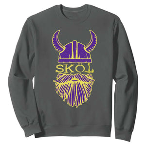 Skol Nordic Scandinavian Warrior Helmet Sweatshirt Retro Football Sports Fan MFV TS10 Dark Heather Print Your Wear