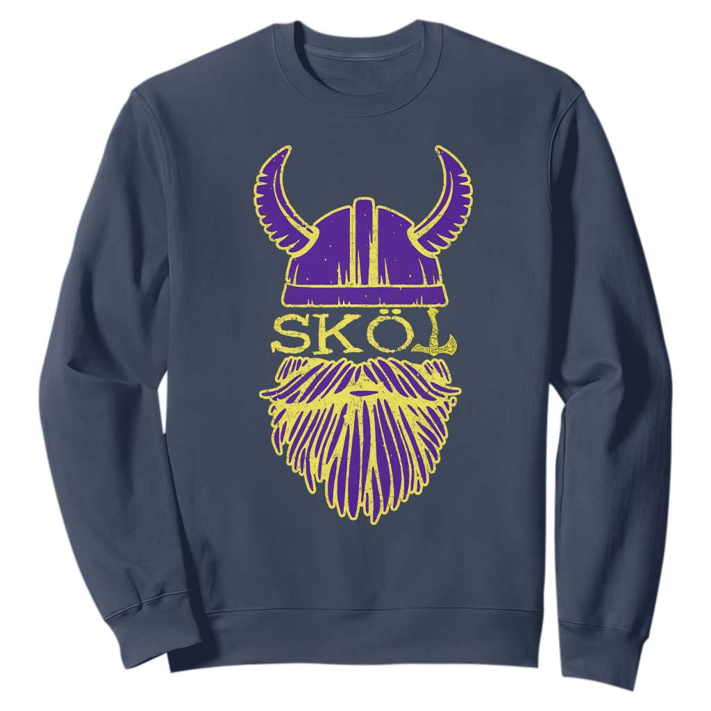 Skol Nordic Scandinavian Warrior Viking Helmet Sweatshirt TS10 Navy Print Your Wear