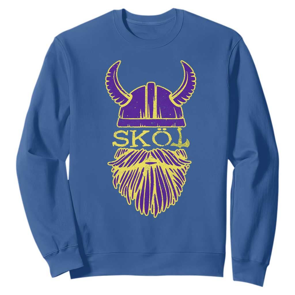 Skol Nordic Scandinavian Warrior Viking Helmet Sweatshirt TS10 Royal Blue Print Your Wear