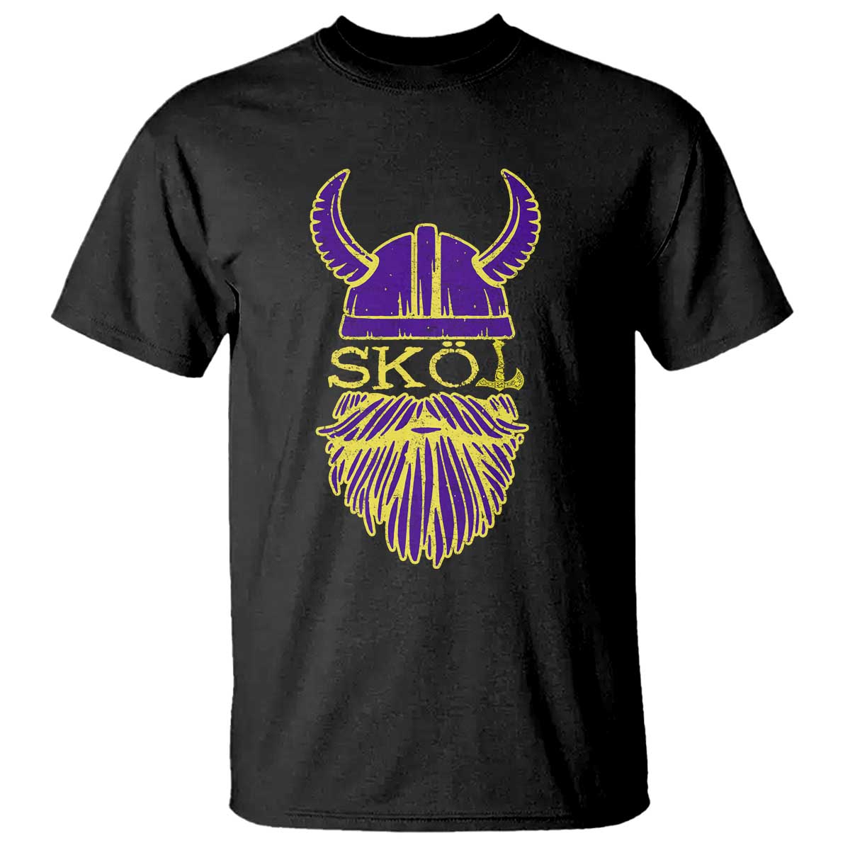 Skol Nordic Scandinavian Warrior Helmet T Shirt Retro Football Sports Fan MFV TS10 Black Print Your Wear