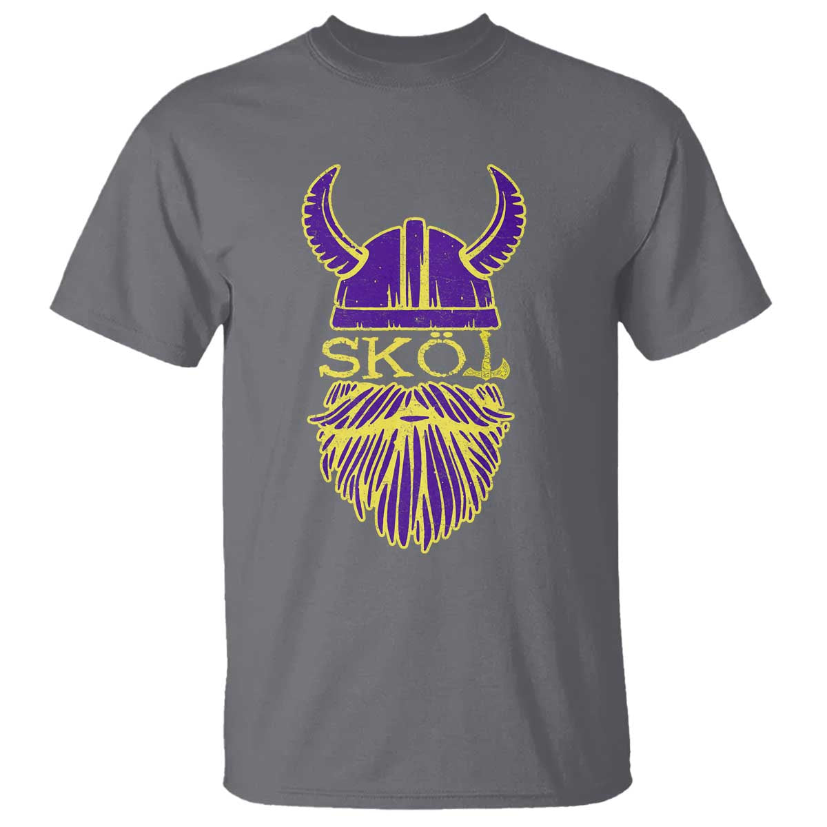 Skol Nordic Scandinavian Warrior Helmet T Shirt Retro Football Sports Fan MFV TS10 Charcoal Print Your Wear
